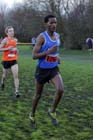 Eritrean athlete Weynay Ghebresilasie running for Sunderland Harriers on his way to third place in the Start First North East Harrier League, Jarrow.